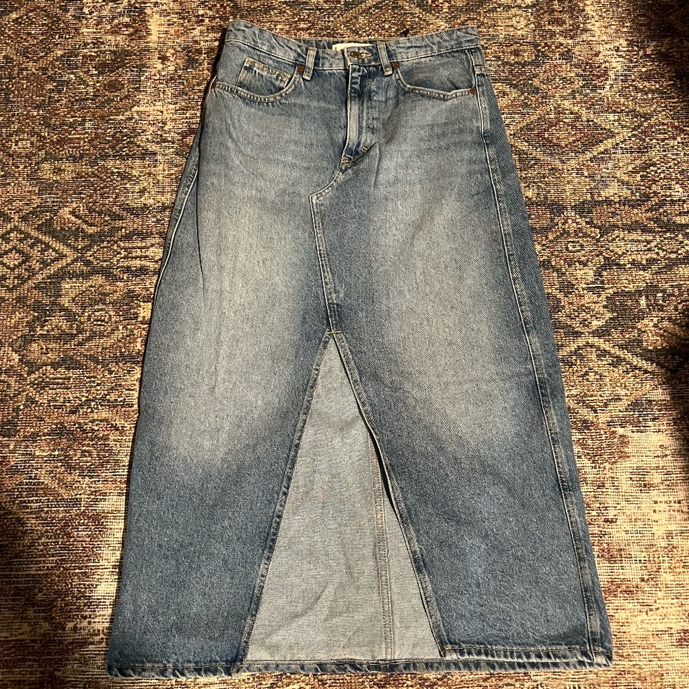 MANGO DENIM MIDI SKIRT